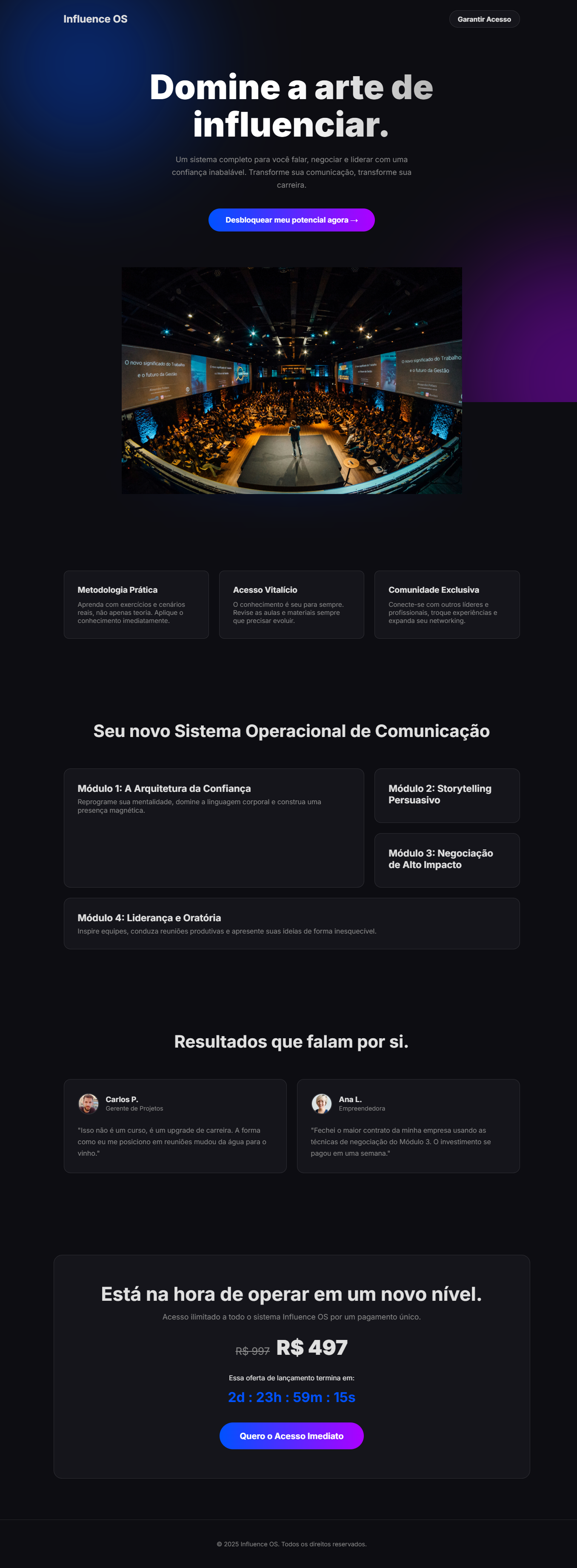 Preview da Página de Lançamento Premium